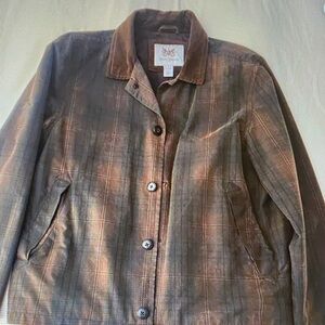 Hickey Freeman Brown Plaid Button-Front Blazer